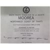 Image 2 : South Pacific Ocean Iles de la Societe Map Moorea Northwest Coast of Tahiti 53"x36"