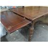 Image 14 : Wooden Table w/ Carved Legs & Leaf Ends 60"x38"x30"H (Some termite damage)