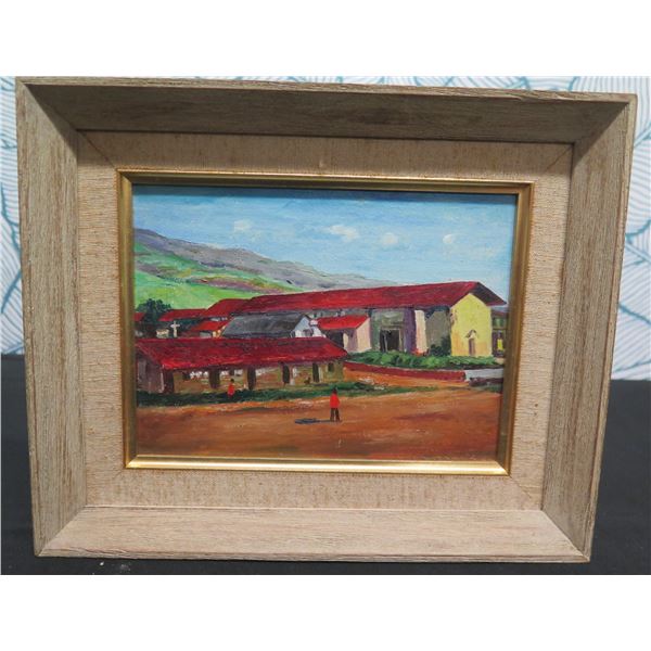 Mission San Jose de Guadalupe Oil Painting by E.A. Burbank, Framed & Matted 11"x9"