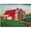 Image 2 : Mission San Carlos Carmel CA Oil Painting by E.A. Burbank, Framed & Matted 11"x9"