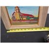 Image 8 : Mission Buenaventura Oil Painting by E.A. Burbank, Framed & Matted 11"x9"