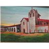 Image 2 : Mission Santa Ines Oil Painting by E.A. Burbank, Framed & Matted 11"x9"
