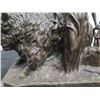 Image 3 : Bronze Nude Female Warrior w/ Bison Figure Signed Aldo Vitale 12"L x 13"H