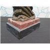 Image 8 : European Finest Bronze Indian Dancer in Headdress Figure on Stone Base Signed A. Godard 6"x4.5"x15"H