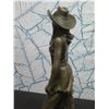 Image 10 : Cowgirl Figure Carrying Saddle Signed by Artist 5"x5"x15"