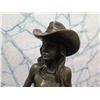 Image 2 : Cowgirl Figure Carrying Saddle Signed by Artist 5"x5"x15"