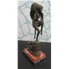 Image 1 : European Finest Bronze Indian Dancer in Headdress Figure on Stone Base Signed A. Godard 6"x4.5"x15"H