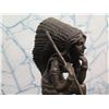 Image 2 : European Finest Bronze Indian Dancer in Headdress Figure on Stone Base Signed A. Godard 6"x4.5"x15"H