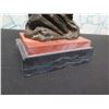Image 8 : European Finest Bronze Indian Dancer in Headdress Figure on Stone Base Signed A. Godard 6"x4.5"x15"H