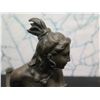 Image 2 : European Finest Bronze Nude Indian Female in Canoe Figure Signed by Milo