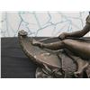 Image 8 : European Finest Bronze Nude Indian Female in Canoe Figure Signed by Milo
