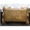 Image 3 : Qty 3 Metal Collectibles: Carved Ashtray, Lighter & Match Box Holder