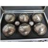 Image 2 : Qty 6 Obut ATX 650 Petanque Boule Balls in Metal Carry Case 11"L