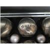 Image 3 : Qty 6 Obut ATX 650 Petanque Boule Balls in Metal Carry Case 11"L