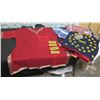 Image 1 : SAY Red Jacket w/ Bars Size L & Multiple Flags (4 Large/8 Small): Custer, Civil War Crossed Swords, 
