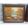 Image 2 : Qty 2 Framed Landscape Artwork Signed & Marked NHMEN 1975 JN Fernandez Angeles City PI 15"x12"