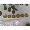 Image 8 : Qty 3 Female Witch Figures, Pewter Frame, Medals, Flint Strikers, Coins, etc