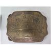 Image 8 : Qty 5 Belt Buckles: Anheuser Busch, Wells Fargo, etc w/ Beltstraps & Metal Mount