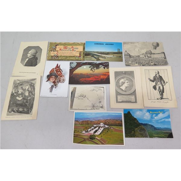 Qty 12 Postcards:  Places, Hot Air Ballooning, People, Horse, etc
