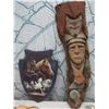 Image 9 : Fringed Tribal Throw & Belt, Wooden Tiki, Horse Plaque, Neck Piece, etc Some Signed