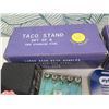 Image 2 : Multiple Taco Stands, Corn Holders, Massager, Jewelry Scale, Chef Knives, etc