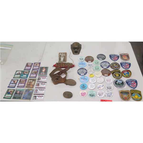 Multiple Buckles, Cards, Pins & Badges: Fire Rescue, Festivals, International Ham Radio, etc