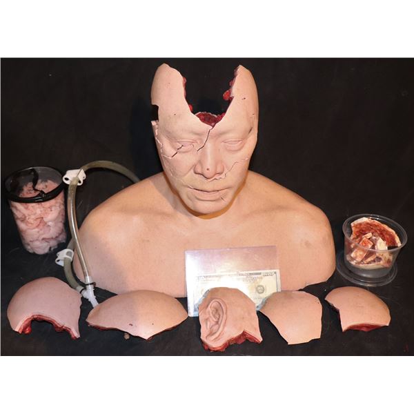 WESTWORLD SILICONE BLOWN APART HEAD W/ MAGNETS SKULL & BRAINS KEEPER QUALITY GORE