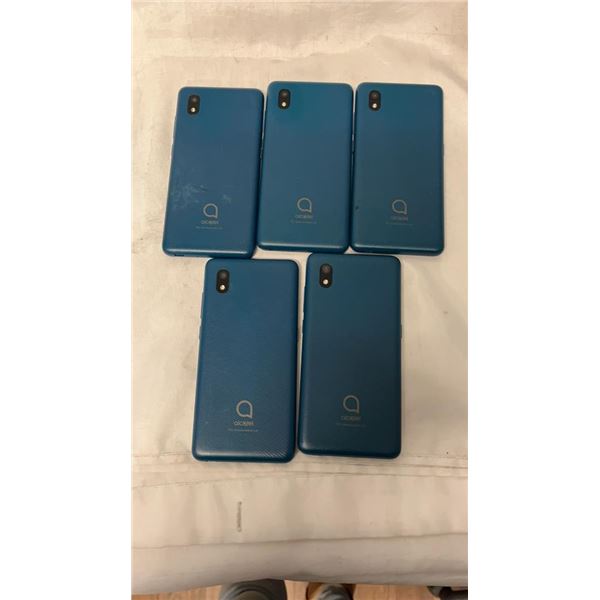 5 ALCATEL 1B SMARTPHONES - PARTS ONLY, NOT GUARANTEED TO WORK