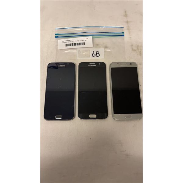 2 SAMSUNG GALAXY S7 AND GALAXY S6 SMARTPHONES - PARTS ONLY, NOT GUARANTEED TO WORK