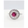 Image 1 : NEW STERLING SILVER 5.95MM NATURAL ENHANCED RUBY (1.1CTS) & CZ RING, W/A $680.00, SIZE 8, RUBY IS TH