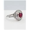 Image 2 : NEW STERLING SILVER 5.95MM NATURAL ENHANCED RUBY (1.1CTS) & CZ RING, W/A $680.00, SIZE 8, RUBY IS TH