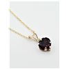 Image 2 : NEW 10KT. YELLOW GOLD 5.7MM X 5.8MM NATURAL GARNET (0.70CTS) & MOONSTONE HEART PENDANT WITH STERLING