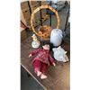 Image 1 : CERAMIC CONCH SHELL, COOKIE JAR, WOOD PLANTER HANGER, COLLECTOR DOLL AND OTAGIRI MUSICAL FIGURE