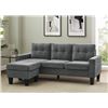 Image 1 : AS NEW LINON ALTHEA DARK GREY SOFA CHAISE - RETAIL $999