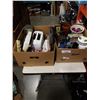 Image 1 : 2 BOXES 1 WITH PROTABLE STOVE BURNER, SCALE, TOASTER ETC.  AND 1 BOX WITH VASES, AND OTHER HOUSEHOLD