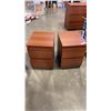Image 1 : PAIR OF BROWN 2 DRAWER NIGHTSTANDS