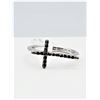 Image 1 : NEW STERLING SILVER BLACK DIAMOND CROSS RING, 18 DIAMONDS (0.10CTS), W/A $575.00, DIAMOND IS THE BIR