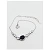 Image 3 : NEW STERLING SILVER 7.6MM X 6MM NATURAL SAPPHIRE (1.28CTS) & CZ BRACELET, W/A $860.00, SAPPHIRE IS T