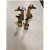 Image 1 : LOT OF BRASS TWO SMALL DECORATIVE VASES NAD TWO BRASS DUCK BOOK STANDS