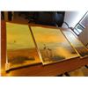 Image 1 : Framed Pelicans Oil On Canvas 3 Pc. Artist Edmonson