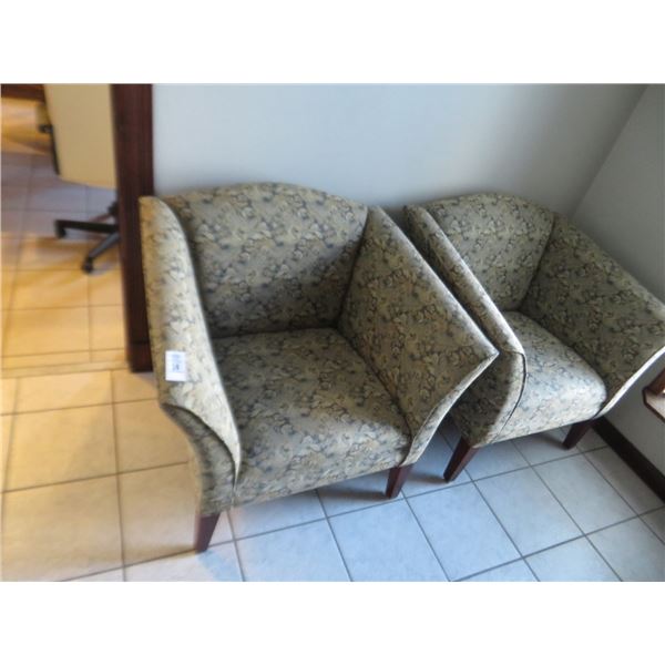 Floral Fabric Armchairs (Pair)