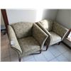Image 1 : Floral Fabric Armchairs (Pair)