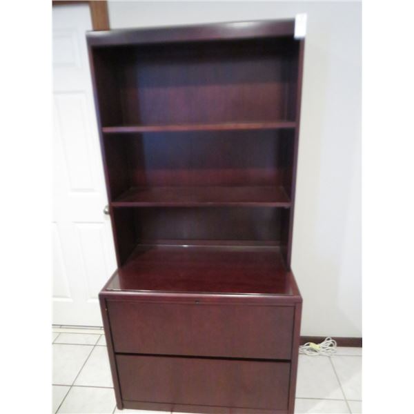 Mahogany 2 Drawer Lateral File w/Upper