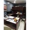 Image 1 : Mahogany U Shaped Desk w/Upper