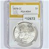 Image 1 : 1878-CC Morgan Silver Dollar PGA MS64