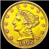 Image 1 : 1902 $2.50 Gold Quarter Eagle CLOSE UNC