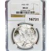 Image 1 : 1923 Silver Peace Dollar NGC MS63