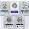 Image 2 : 1959-1962 Set (5) Franklin Half Dollar MS