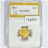Image 1 : 1907 $2.50 Gold Quarter Eagle PGA MS66