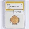 Image 1 : 1865 Two Cent Piece PGA MS65 RED